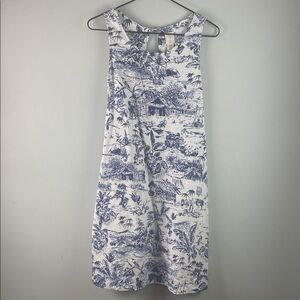 Joie Blue and White Sleeveless Tank Linen Dress Size XS